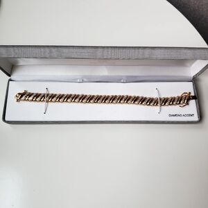 Bracelet 18 KT Gold Over Sterling Silver Diamond Accent